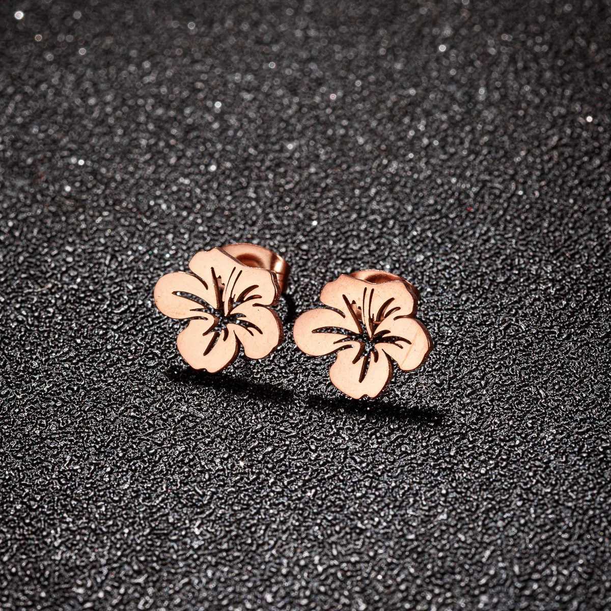 Korean Stainless Steel Flower Women Earrings Brincos Fashion Morning Glory Earings Piercing Jewelry Valentine Gifts C251103