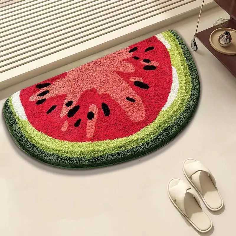 Fruit watermelon suction bathroom carpet imitation cashmere toilet floor mat household non-slip C251103