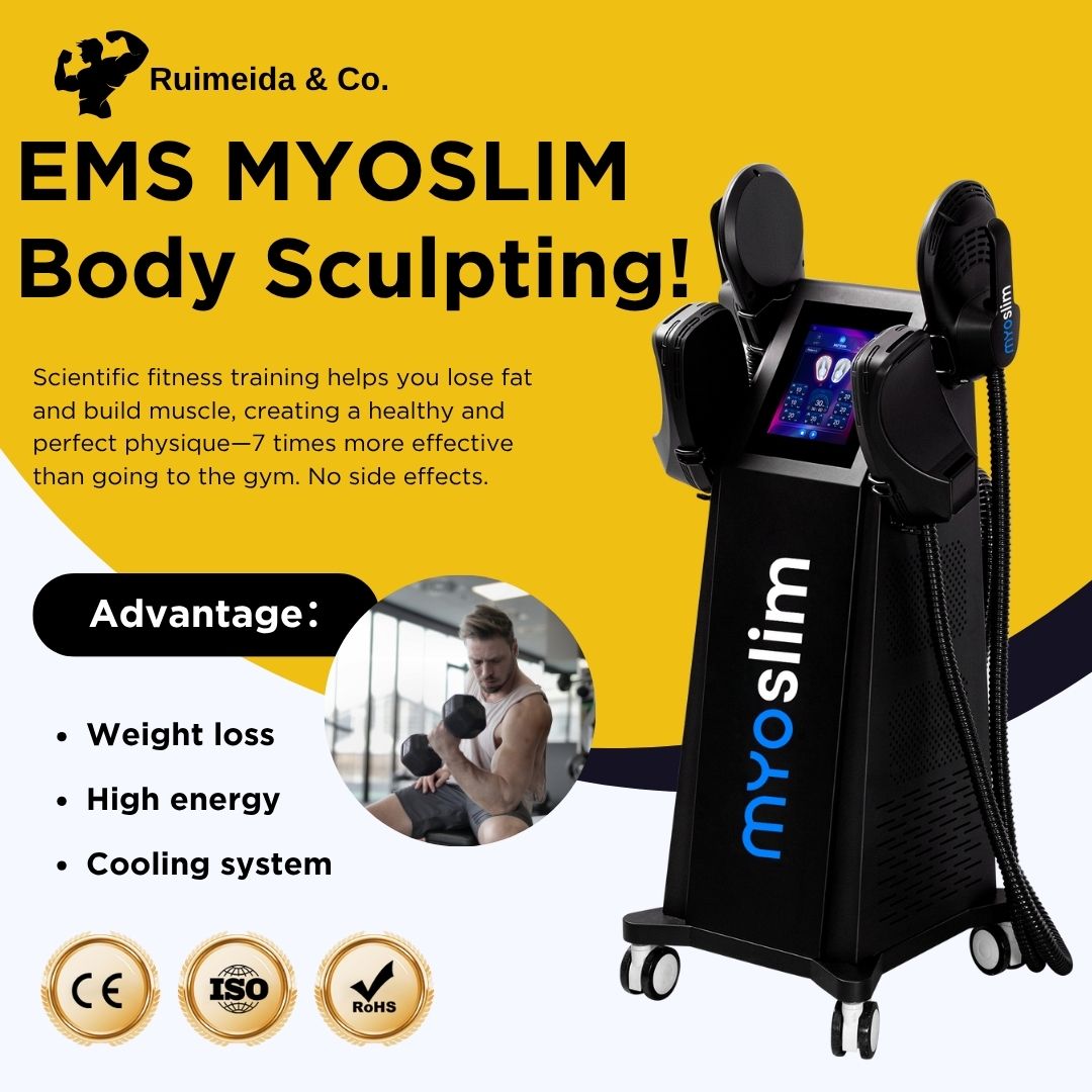 MYOSLIM Electromagnetic Slimming Machine 15Tesla EMS Body Muscle Stimulator For Fitness and Beauty Salon Use To Build Abs Burn Fat and Improve Body Sh