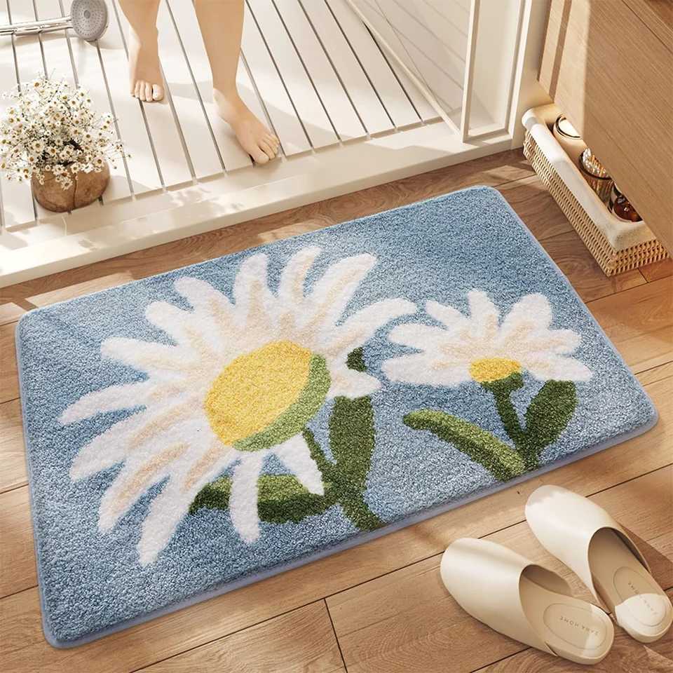 VIKAMA Fashionable And Fresh Floral Pile Carpet Anti-Slip Bathroom Entrance Mat Home Decoration Item C251103
