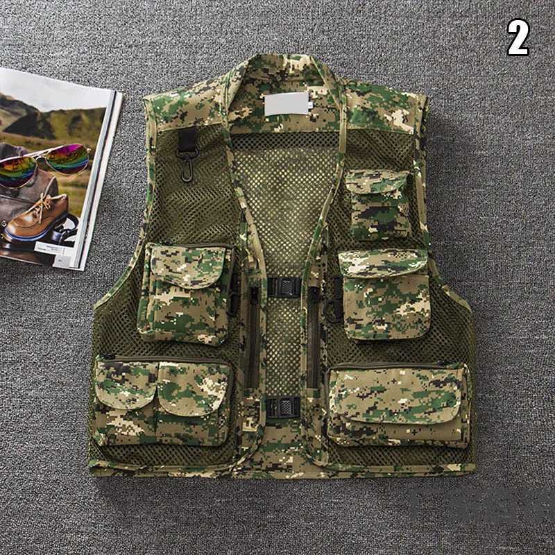 Men Fishing Vest Multi-Pocket Quick Dry Mesh Vest Outdoor Waistcoat X250403