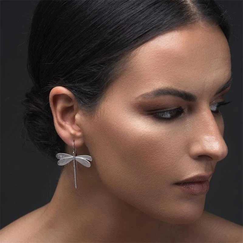 Simple Stereo 3D Dragonfly Drop Earrings Trend Ladies Long Earrings For Women Party Wedding Jewelry Accessories Drop Shipping C251103