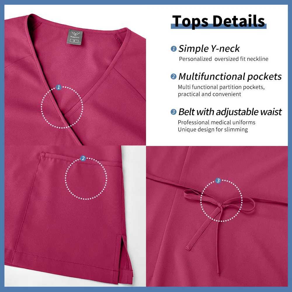 Niaahinn Scrubs Set Women Dental Surgery Nurse Suit Operating Room Medical Uniform Hospital Working Uniform Set Medical Workwear J251103