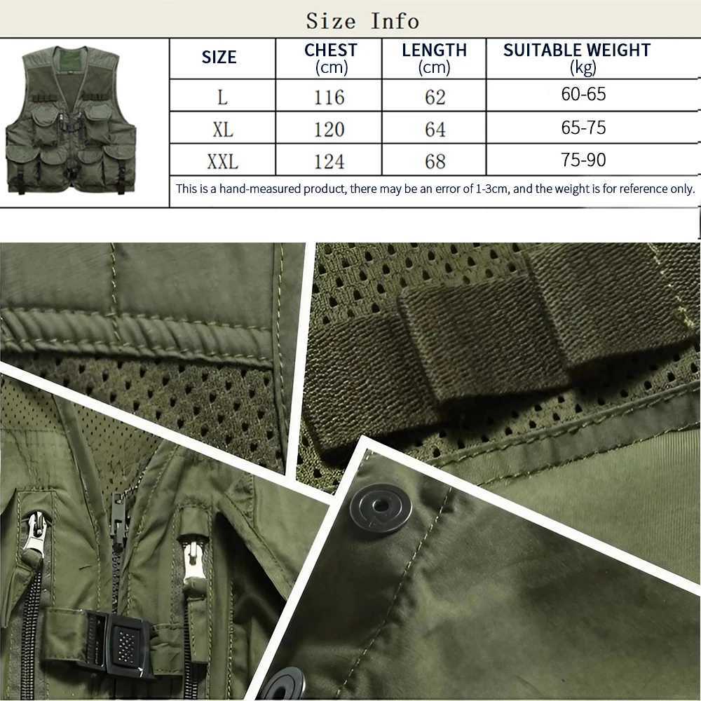 High-Quality Fishing Vest for Men with 10 Pockets and Breathable Mesh Fabric Perfect for Outdoor Fishing and Hunting X250403