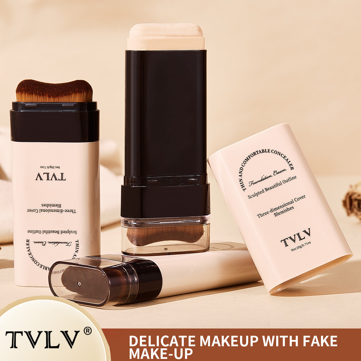 TVLV Eraser foundation make-up Stick Moisturizing Light concealer Brightening Skin Tone Lasting Makeup Double foundation make-up 250217