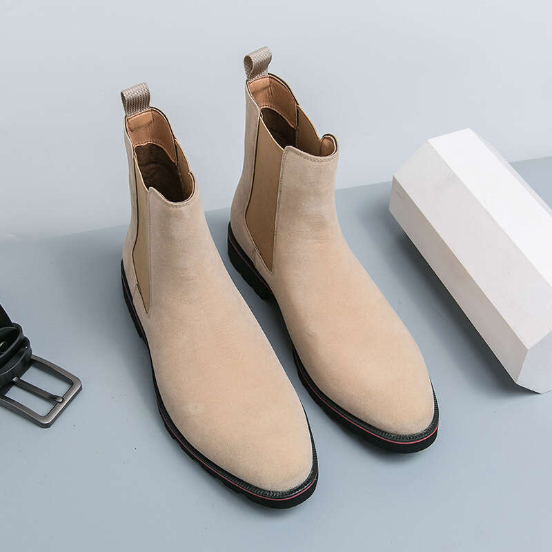 2024 Shoes Large Size New Chelsea Fashion Trend Boots Men's Leather