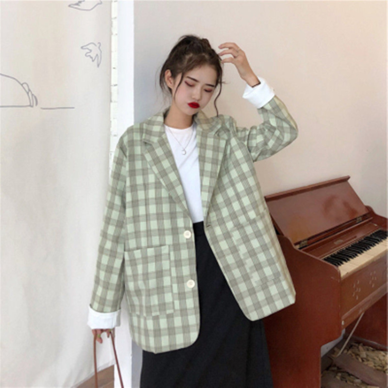 X41Trendy Euro-American Outfit: Cozy Springtime Women's Korean Pattern Small Suits