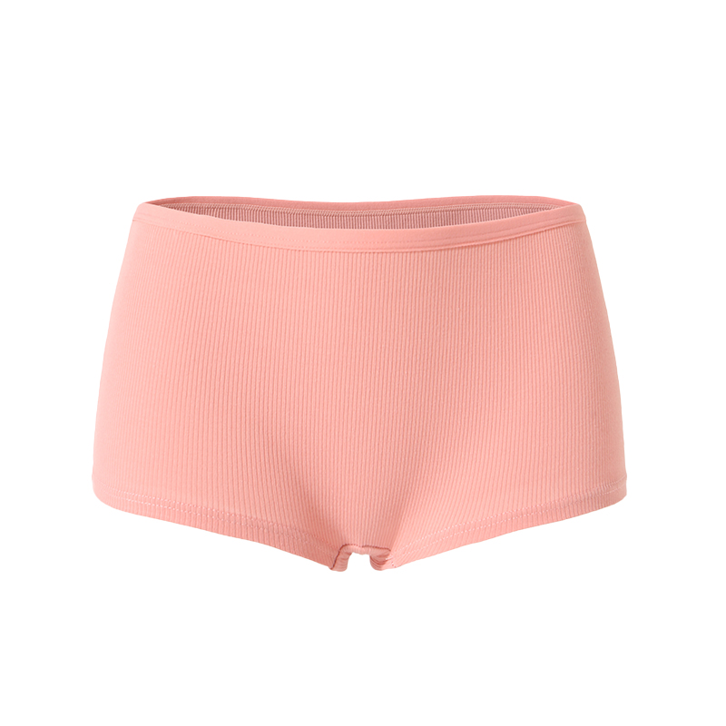 Women's Panties-Women's Ribbed Boyshort Panties - High Elasticity Breathable Antibacterial Skin-Friendly Underwear for Daily Home Sports (Mu