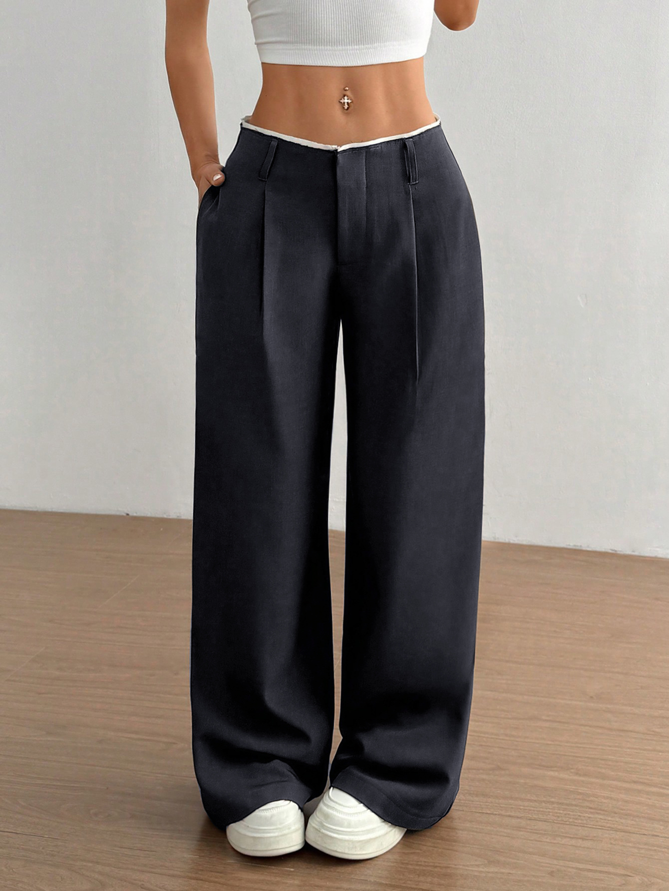 Smartly Styled Women's Businesswear Sleek Straight Legs with Secure Belted Detailing & Multiple Color Options--108