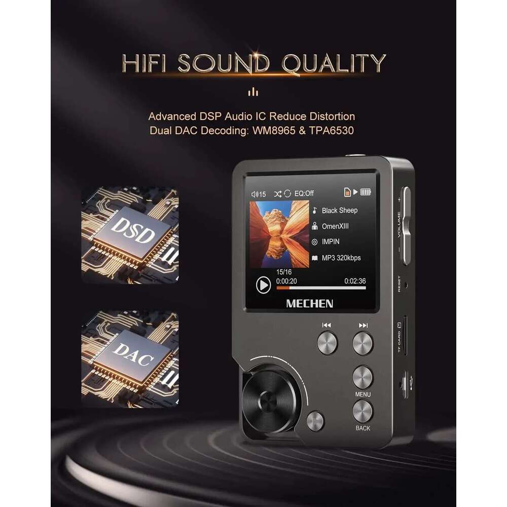 High Quality Lossless MP3 Player/MECHEN-M30/HiFi/with 64GB Memory Card Support Up to 256GB