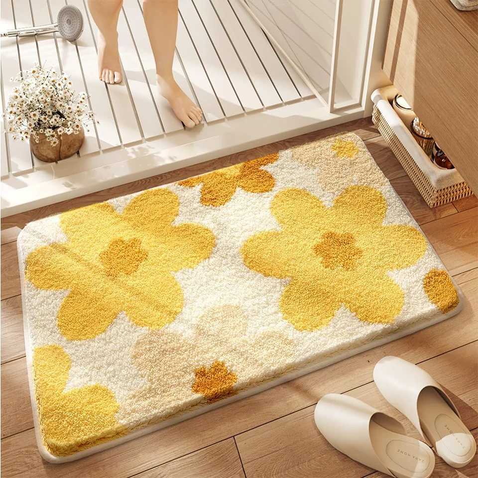 VIKAMAFloral-Patterned Imitation Cashmere Carpet Quick-Drying Anti-Slip Water-Absorbing Bathroom Mat Home Decoration Item C251103