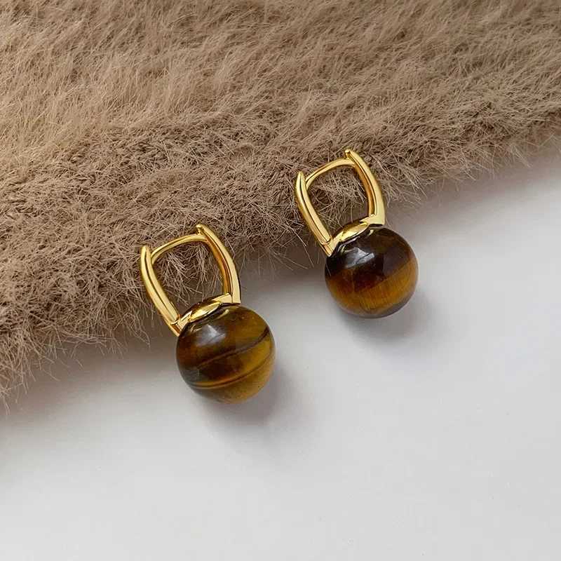 Unique and niche Meilard color scheme light luxury imitation tiger eye stone earrings for womens 2025 new earrings C251103