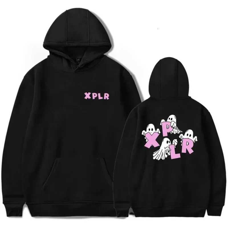 Xplr - Mens and womens long sleeved hooded sweatshirts unisex streetwear hip-hop style ghost print Sams and Colby Merch K251103