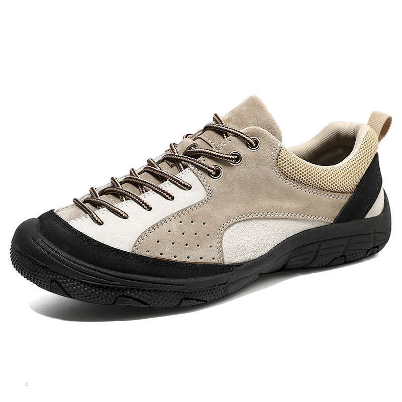 Large size men's suede casual outdoor sports shoes, breathable all year round, travel and hiking shoes