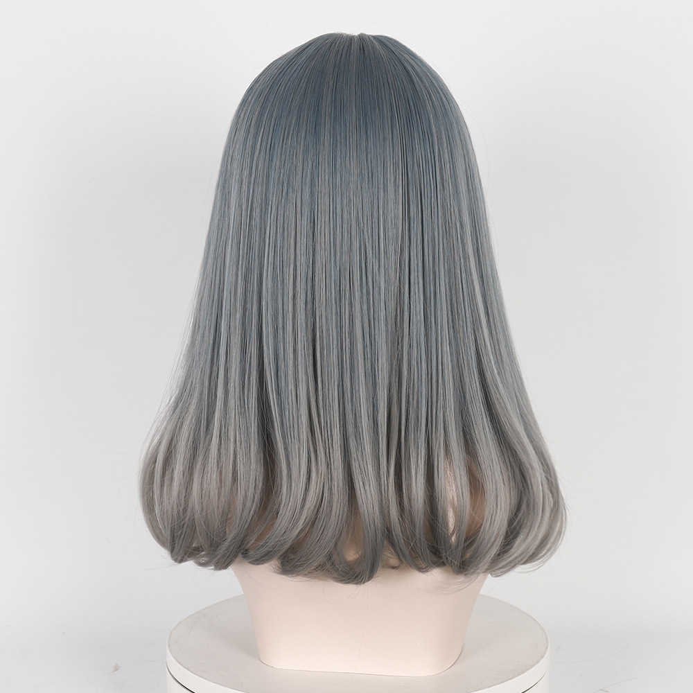 New style hairpieces for women in Japan and South Korea - medium-length long-layered air-blow hairstyle hair cap with long curly hair C250922