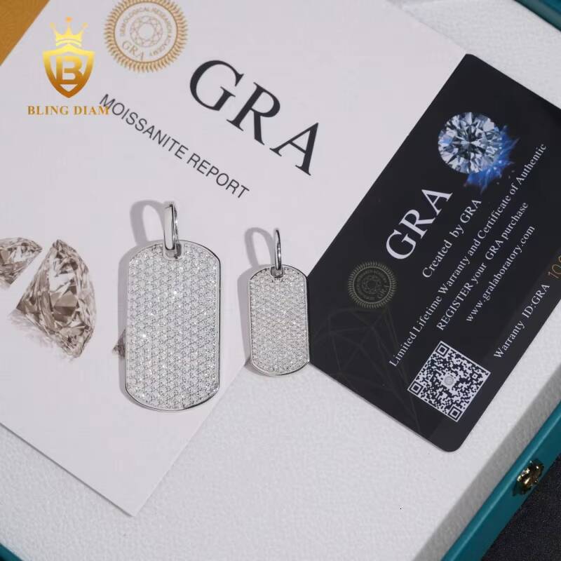 New Fashion Design Pendant Moissanite 925 Sterling Silver Hip Hop Iced Out Pass Diamond Tester Moissanite Pendant