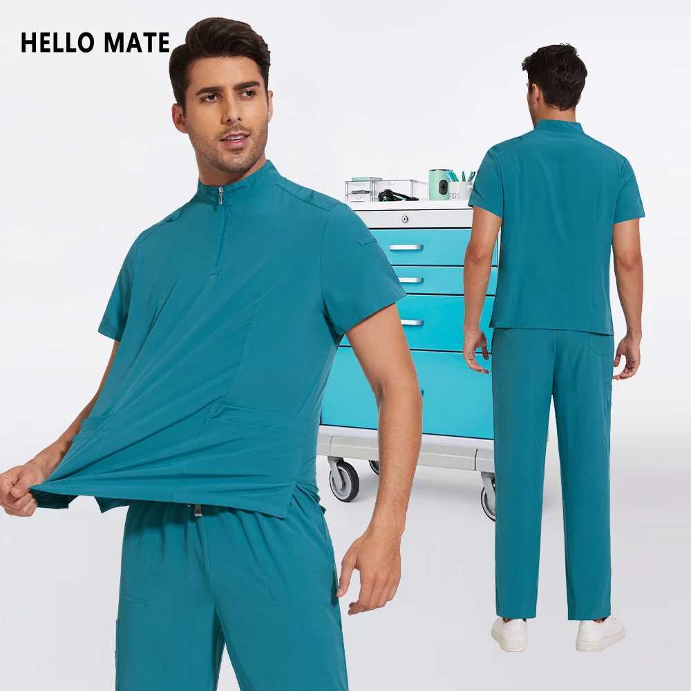 Unisex Medical Uniforms Hospital Nurse Scurbs Set Women Men Doctor Workwear Lab Dental Work Uniform Short Sleeve Surgery Suit J251103