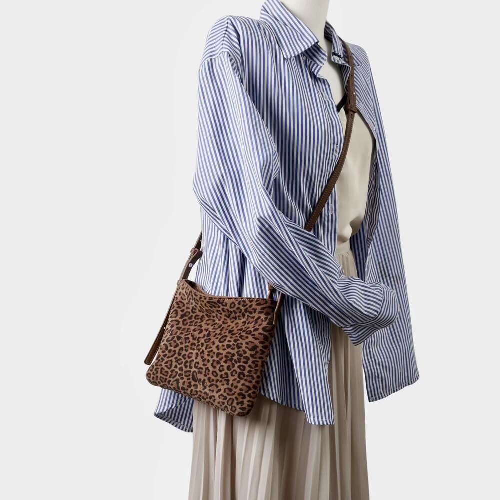 Luxury bag designer new fashion leopard print suede leather small tote bag niche high-end handbag cross-body D bag