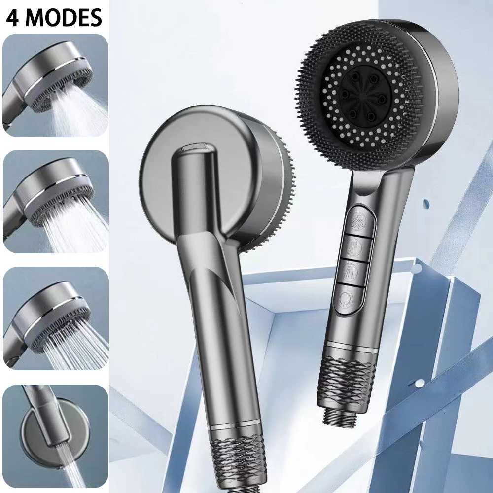 Adjustable 4 Modes Shower High Pressure Handheld Large Flow Massage Shower Spray Nozzle Universal Bathro Accessories Y251103