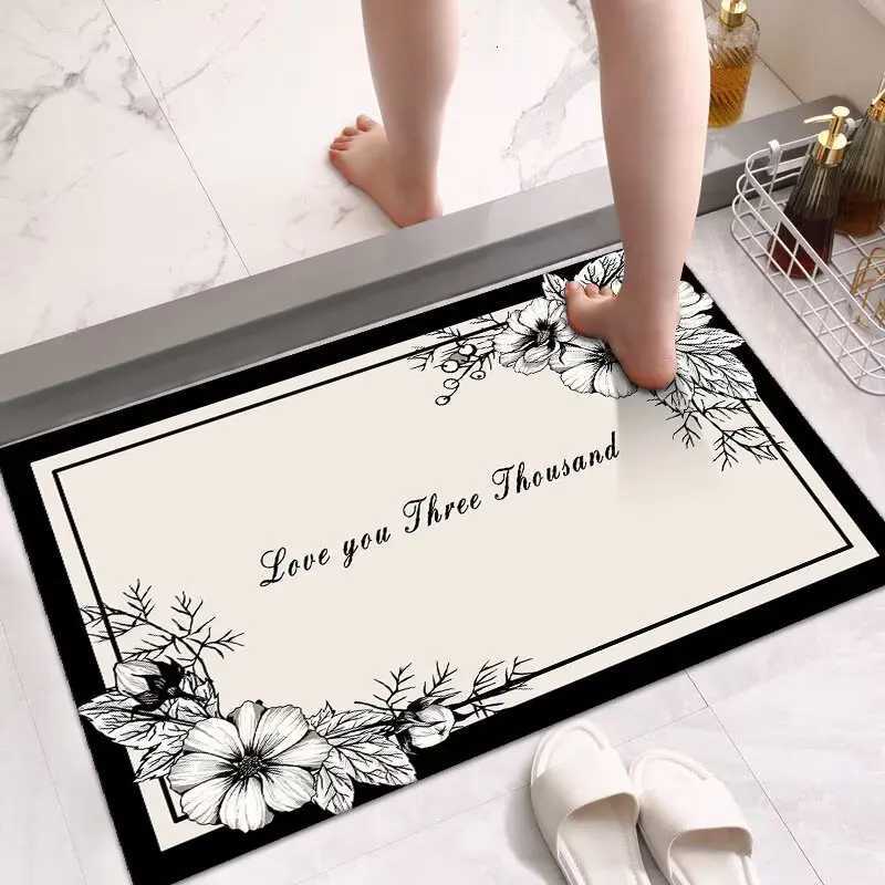 Thickened bathroom floor mat cream wind diatom mud absorbent mat toilet door floor mat toilet quick-drying non-slip carpet C251103