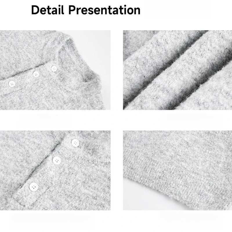 Mens Loose Fit Henley Collar Sweater - Retro Casual Autumn/Winter Style Leisure Warm Thick Sweater O-neckT251103
