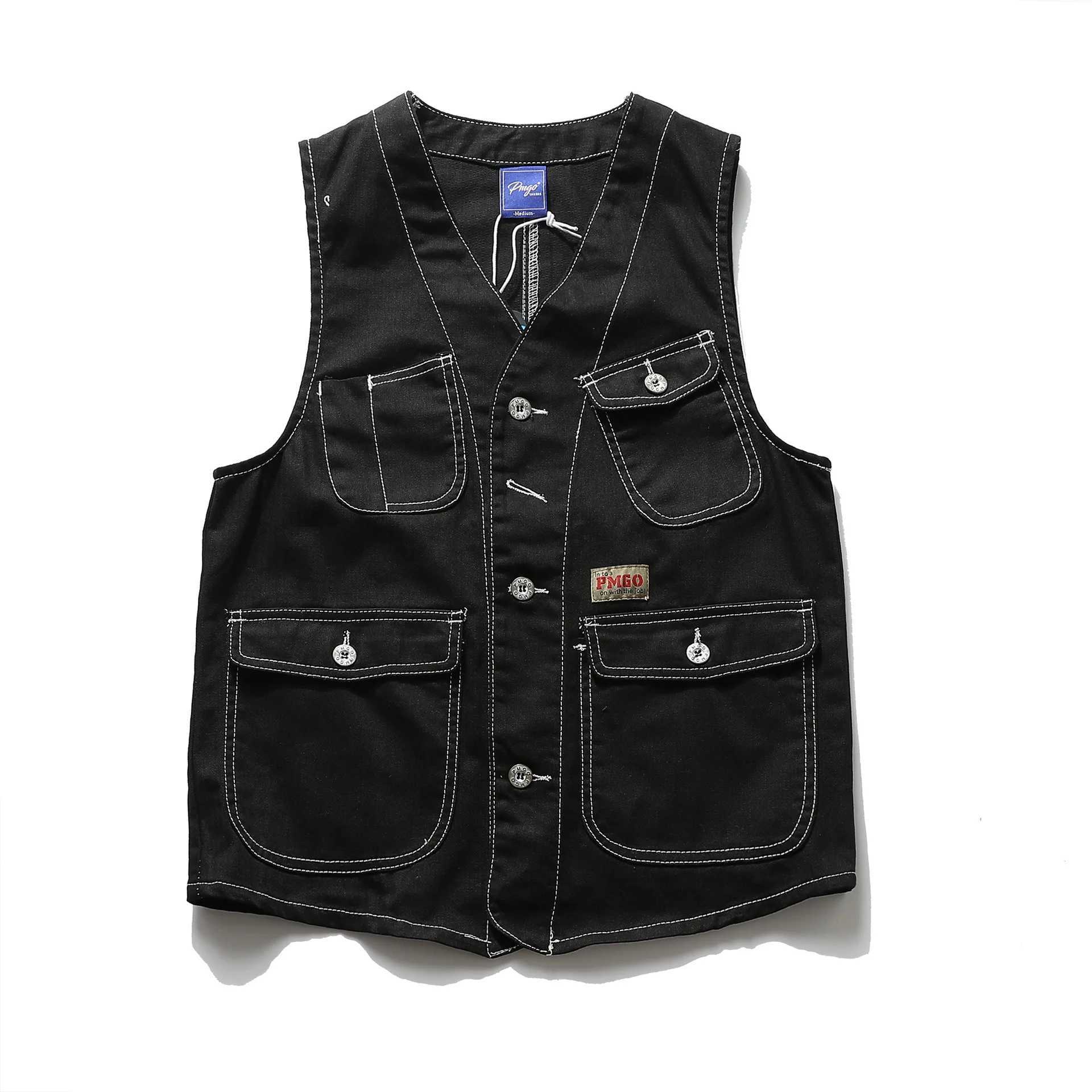 Japanese Streetwear Amikaji Retro Boyfriend Vest Mens Trend Fashion Casual Sleeveless Jacket Cargo Vest Women Waistcoat X250403