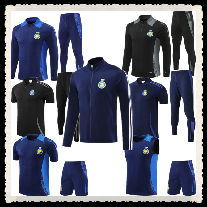 2025 2026 Al Nassr football training suit RONALDO Polo shirt soccer tracksuits Half Zip city tracksuit football set survetement Jacket set