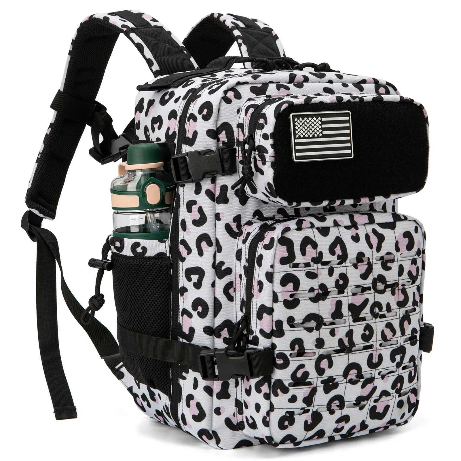 25/45L Women/men Backpack for Tactical Laser Cut Molle heavy duty backpack School Bag Gym Rucksack Treeking with Dual Cup HolderC250407