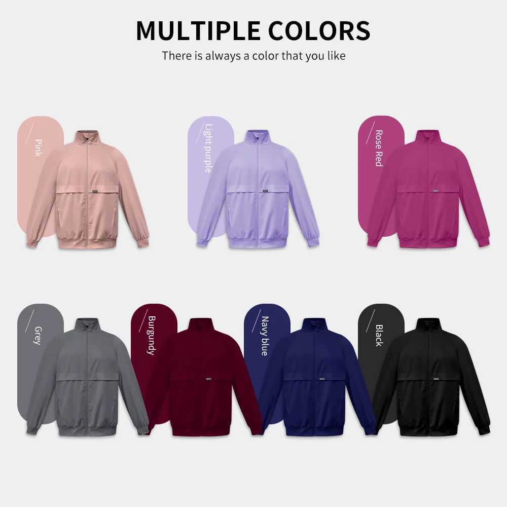 Scrub Jackets Warm Up Medical Scrub Jackets for Women Zip Front Long Sleeved Jacket Doctor Nursing Scrub Outerwear Workwear Tops J251103