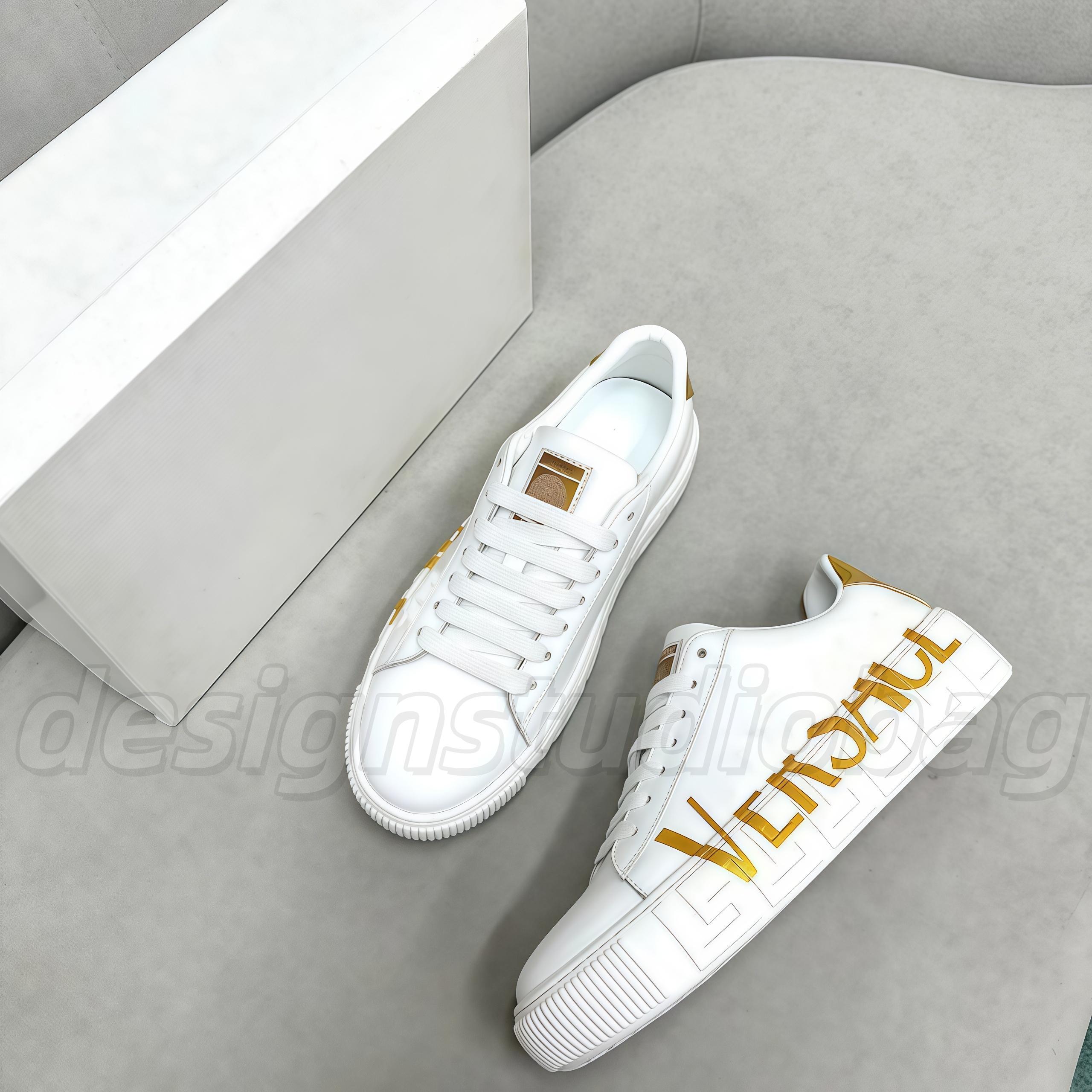 2025 Seashell Baroque Greca Sneakers Designer Men Shoe Low-Top Lace-Up Sneaker Brand Casual Fashion Outdoor Runner Trainer Shoes
