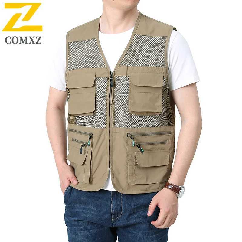 8xl Plus Size Mesh Vest Mens Spring Casual Fishing Quick Dry Sleeveless Work Jacket Outdoor Photographer Multi-pocket Waistcoat X250403