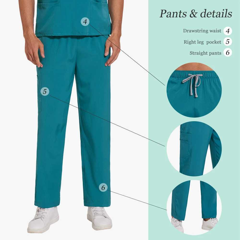 Nursing Uniform Hospital Scrubs Uniforms Sets Men Women Nurses Scrub Hospital Accessories Zipper Collar Short Sleeved Tops Pants J251103