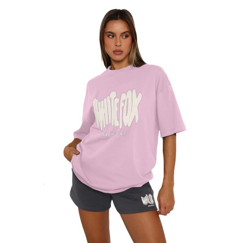 2025 Large Loose Printed Fashion Women's Round Neck Casual T-shirt Top