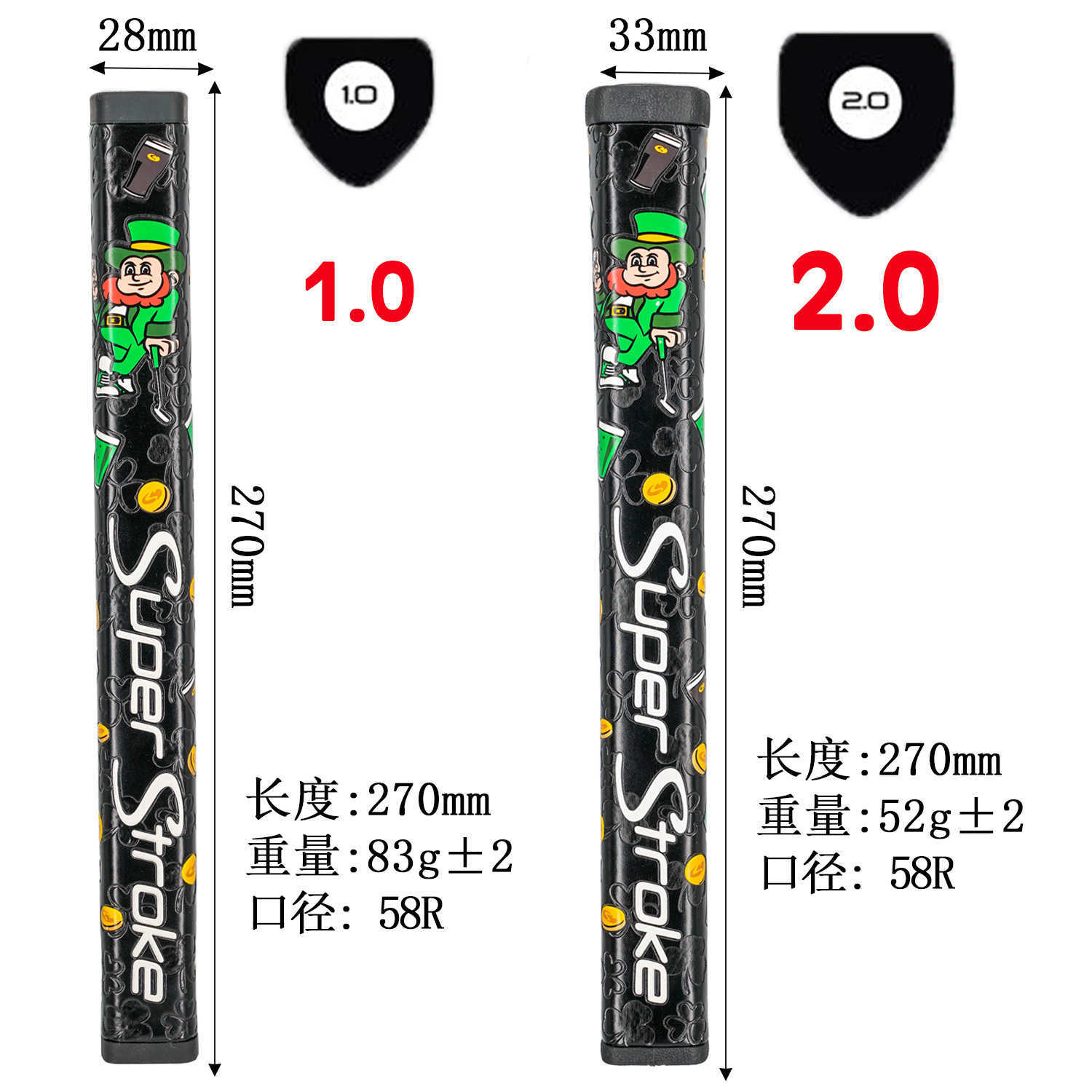 2025 New Golf Grip ZENRGY PISTEL Series GT1.0 2.0 Lucky Elf Putter Handle z250403