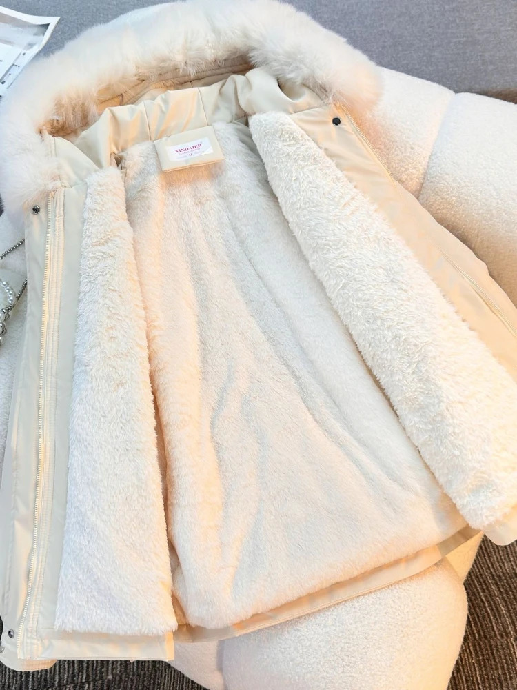 in Womens Autumn Winter Fashionable Loose Hooded Jacket Solid Color Casual Thick Warm Zipper Parka Coat Clothes Tops 251106