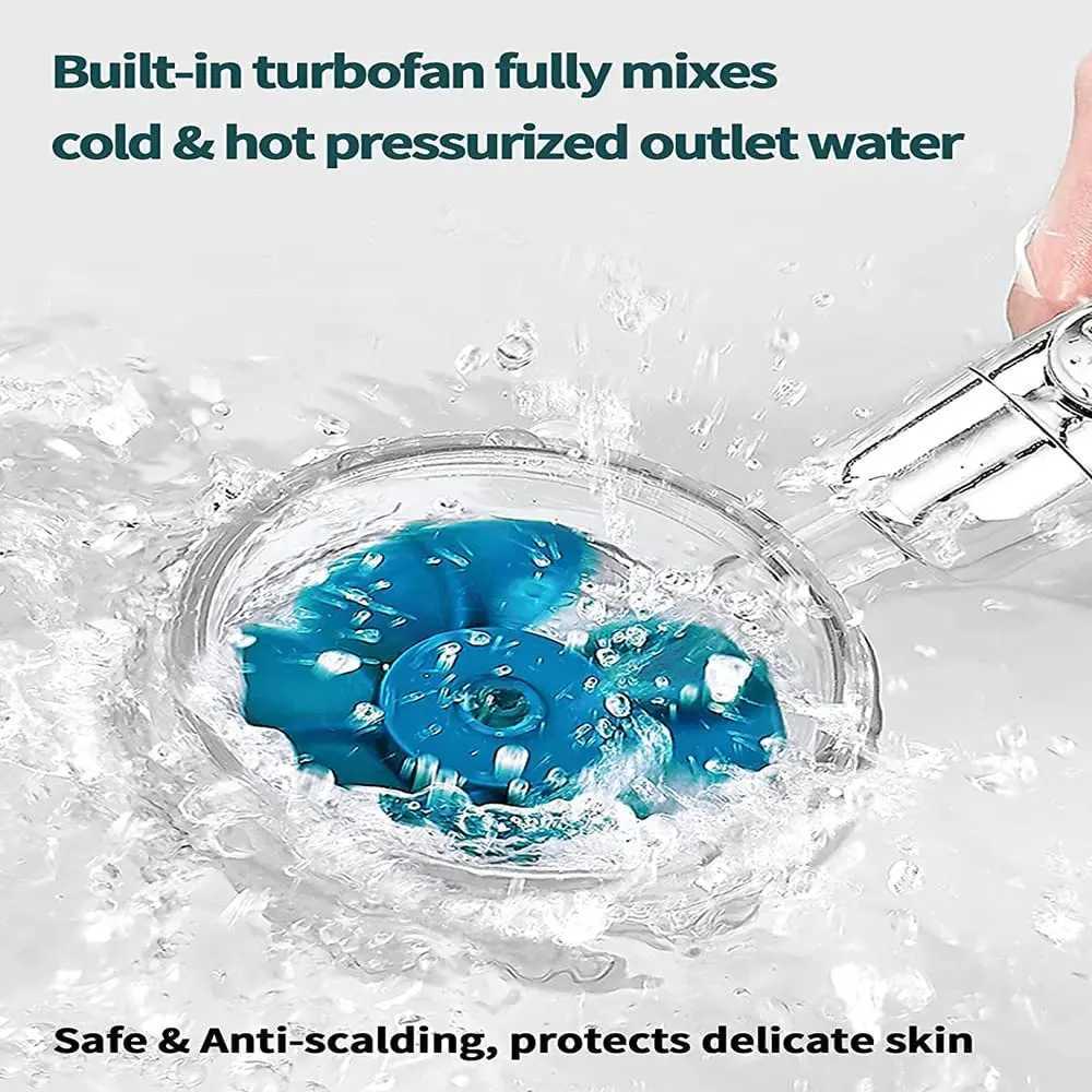 HighPressure Shower Handheld Turbo Fan Shower With 5 Filters Water Saving Spray Rainfall Shower Bathro Accessories Y251103