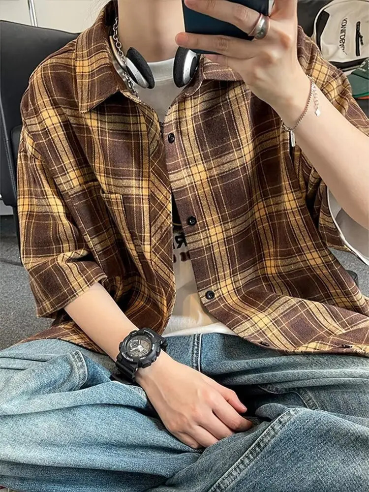 TRSYPHXM mens long sleeved spring and autumn trend casual loose workwear jacket 250403e