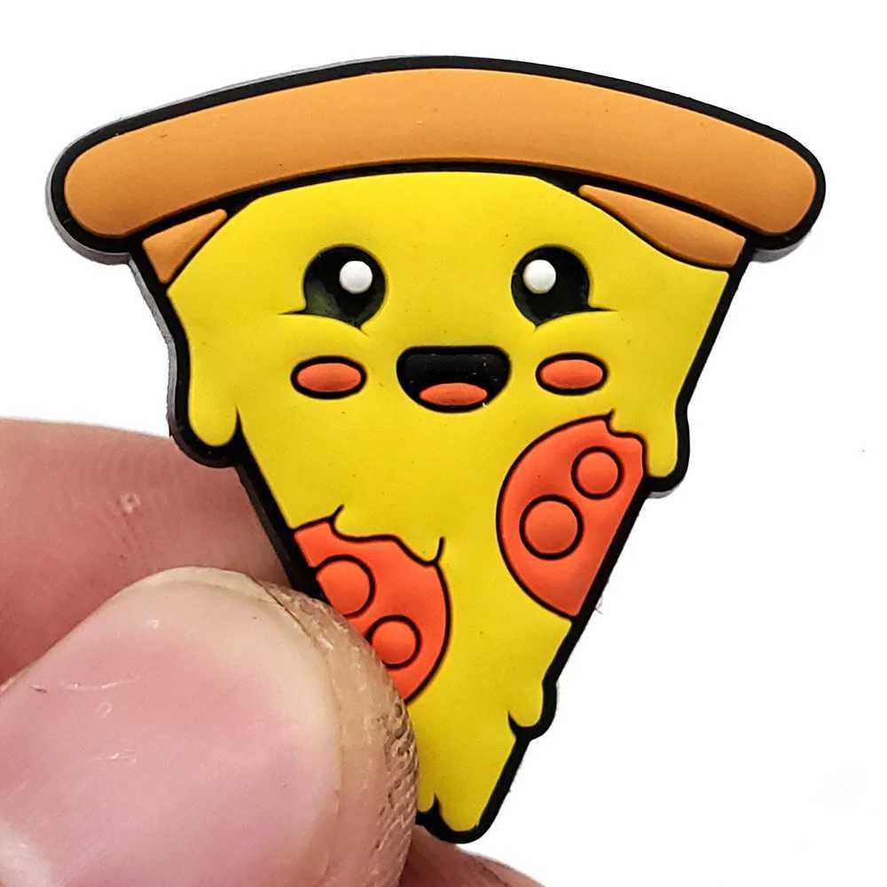 1 piece PVC food pizza cake shoe charm crocodile DIY badge unisex sandals s pin decoration jeans shoe accessories Z250402