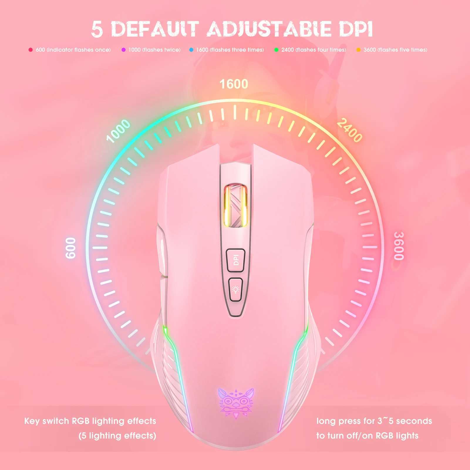 ONIKUMA CW905 Wired Gaming Mouse 6 Levels Adjustable DPl 7 Programmable Buttons 7 RGB Lighting Modes Ergonomic Mice for Pc Gamer D260327