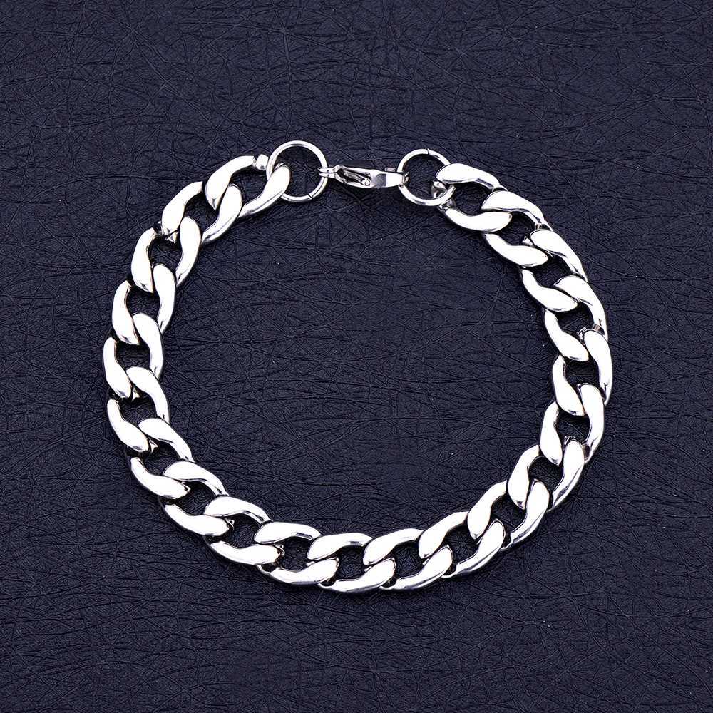 Hot selling 6/8/10MM stainless steel Cuban chain bracelet fashionable hip-hop rock style mens chain bracelet party gift jewelry Y250329