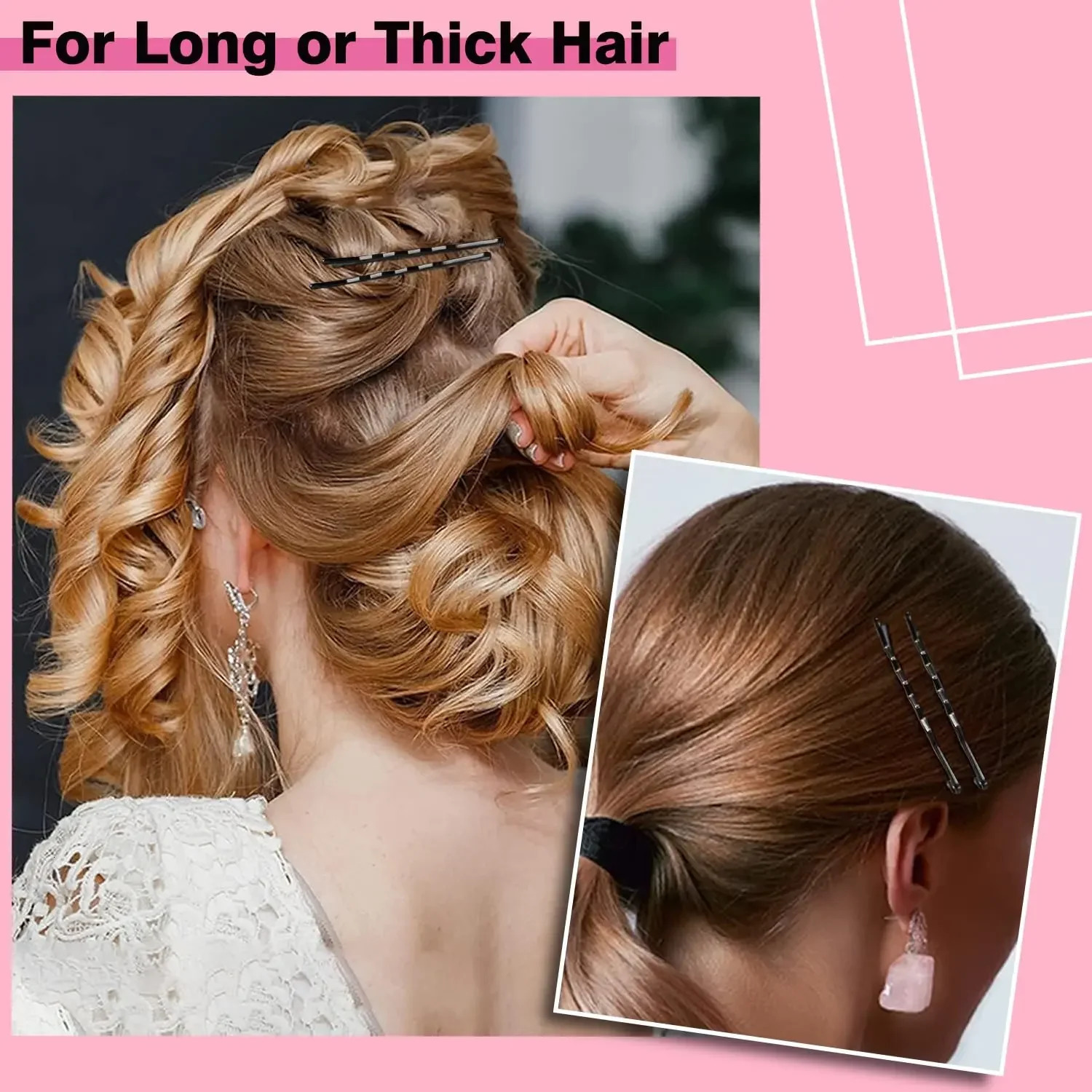 50600pcs Black Straight Line Hair Clip Ushaped Needle Lady Hairpins Curly Wavy Grip Bobby Pins Styling Accessories 251031