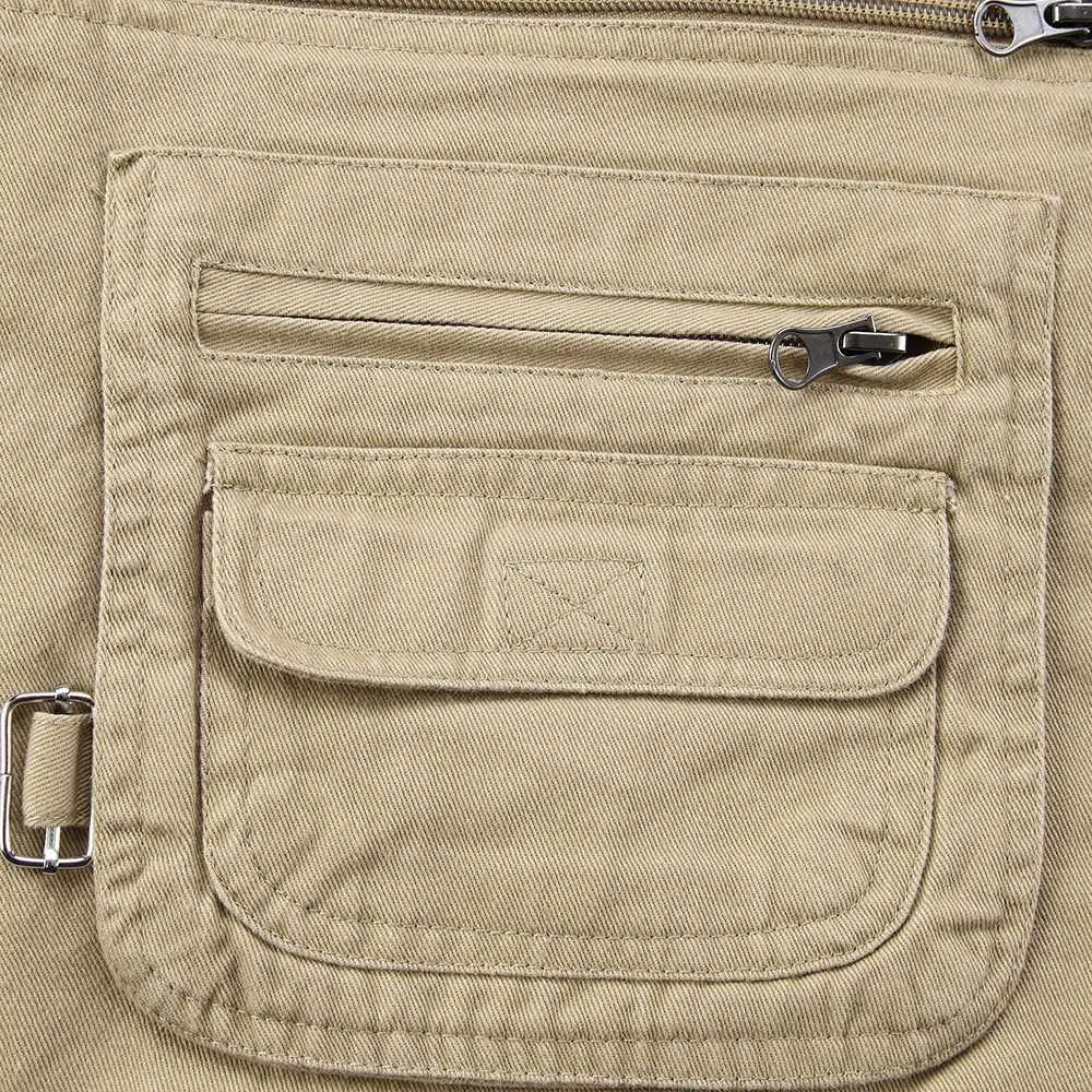 5XL Cotton Fabric Vest with Many Pockets for Men Spring Summer Casual Tool 6 Color Sleeveless Jacket Male Multi Pocket Waistcoat X250403