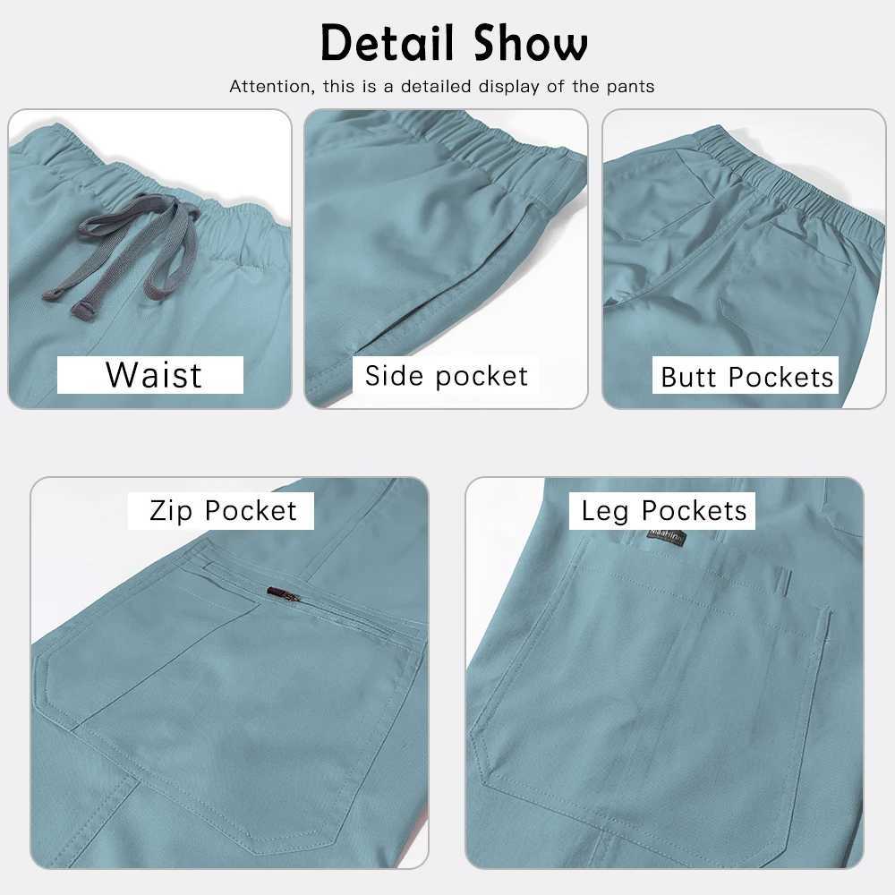 Pink Black Blue Nurse Scrubs Set Medical Surgical Uniforms Pet Hospital Long Sleeve Jogging Pants Set Dental Clinic Lab Workwear J251103