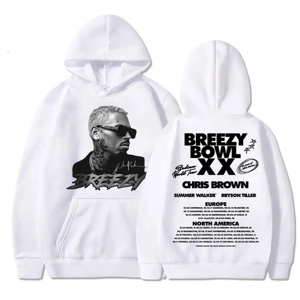 Chris Brown Breezy Bowl XX 2025 Concert Tour Hoodie Hip Hop Retro Men Women Sweatshirt Oversized Fleece Warm Pullover Streetwear K251103