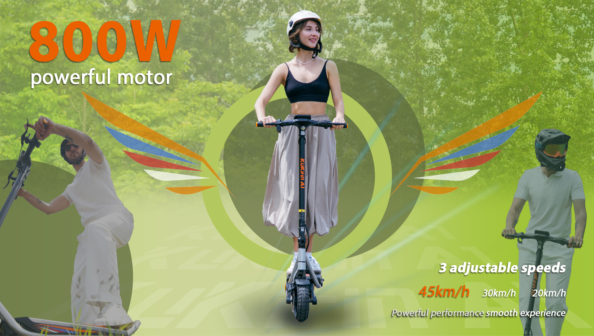 Kukirin A1 Folding Electric Scooter 800W 10 Inch Vacuum Tires 48V 13Ah Battery LED Display Turn Signals Dual Disc Brakes 45KM/H E-Scooter Adults