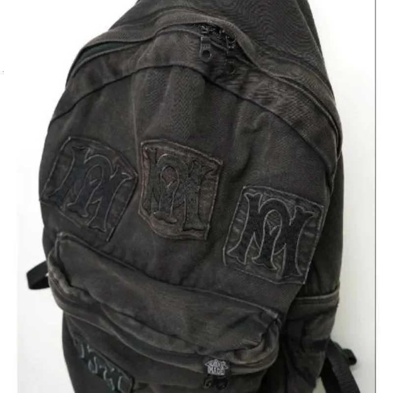Large Capacity Y2k Fashion Letter Embroidery Backpack Patchwork Vintage Gothic Schoolbags Luxury Design Casual Students BackpackW251103