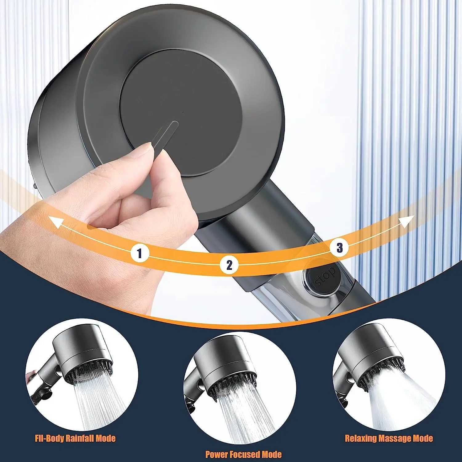 High Pressure Massage Shower Portable Filter Rainfall Faucet Tap Bathro Bath 3 Modes Shower Innovative Accessories Y251103