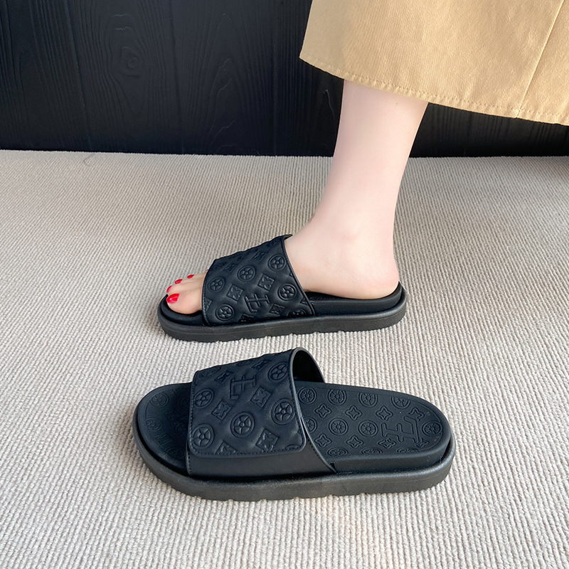 Free shipping slippers men women thick soled non slip casual outdoor shoes daily casual shoes black white brown