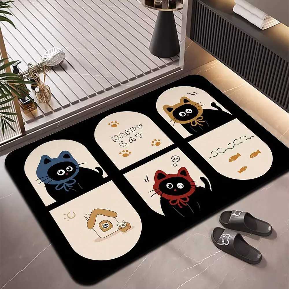 Hard diatom mud absorbent bathroom floor mat door-to-door bathroom household non-slip quick-drying floor mat toilet mat C251103