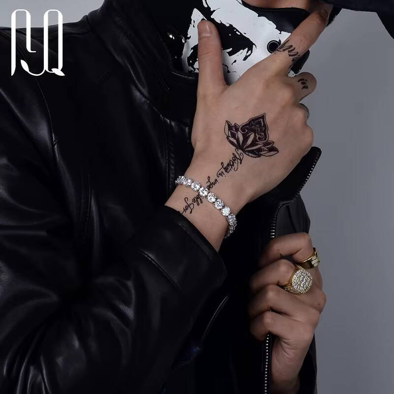 PYQ Wholesale 65mm 8mm Iced Jewelry 925 Sterling Silver VVS Graded Mossanite Moissanite Diamond Tennis Chain Bracelet Gift